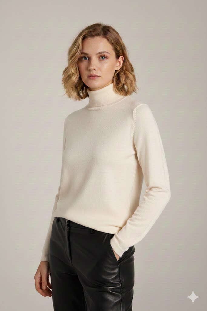 Μπλούζα με όρθιο γιακά Εκρου