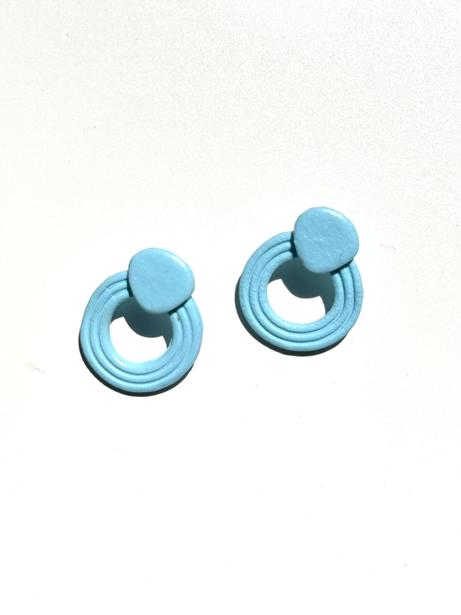 Ring Clay Earrings Aqua