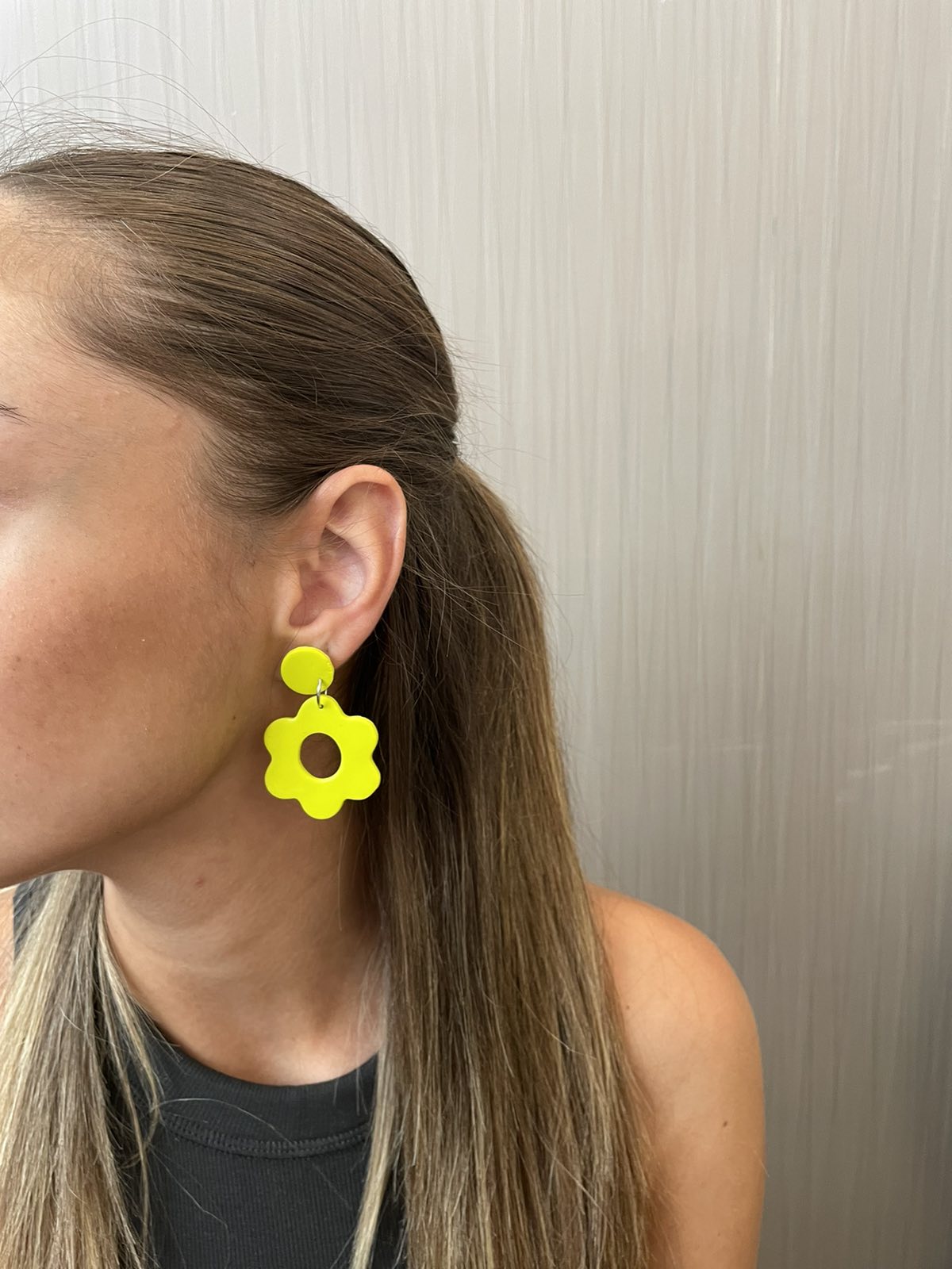 Happy Clay Earrings Yellow Daisies