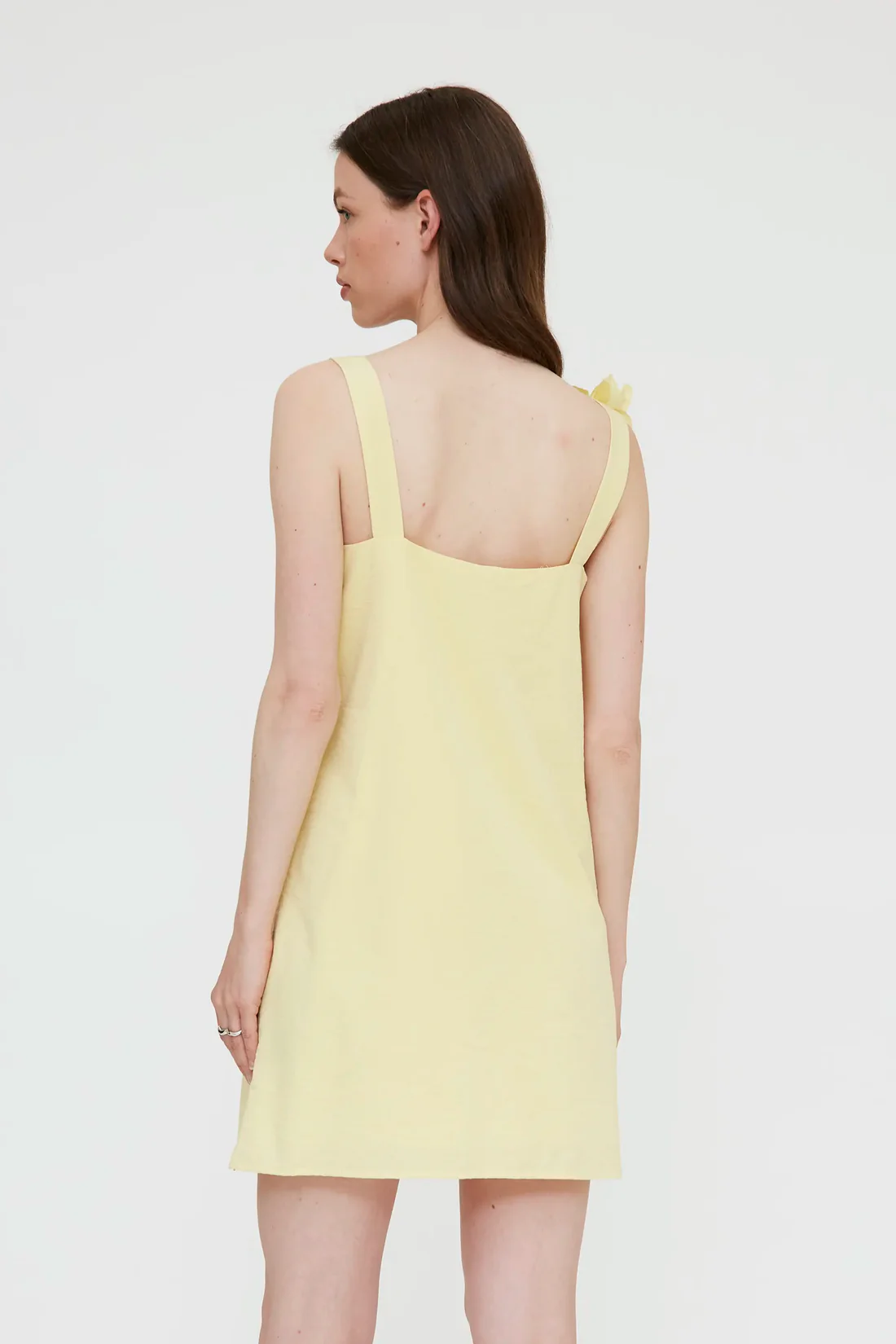 Mini φόρεμα κίτρινο με λουλούδια