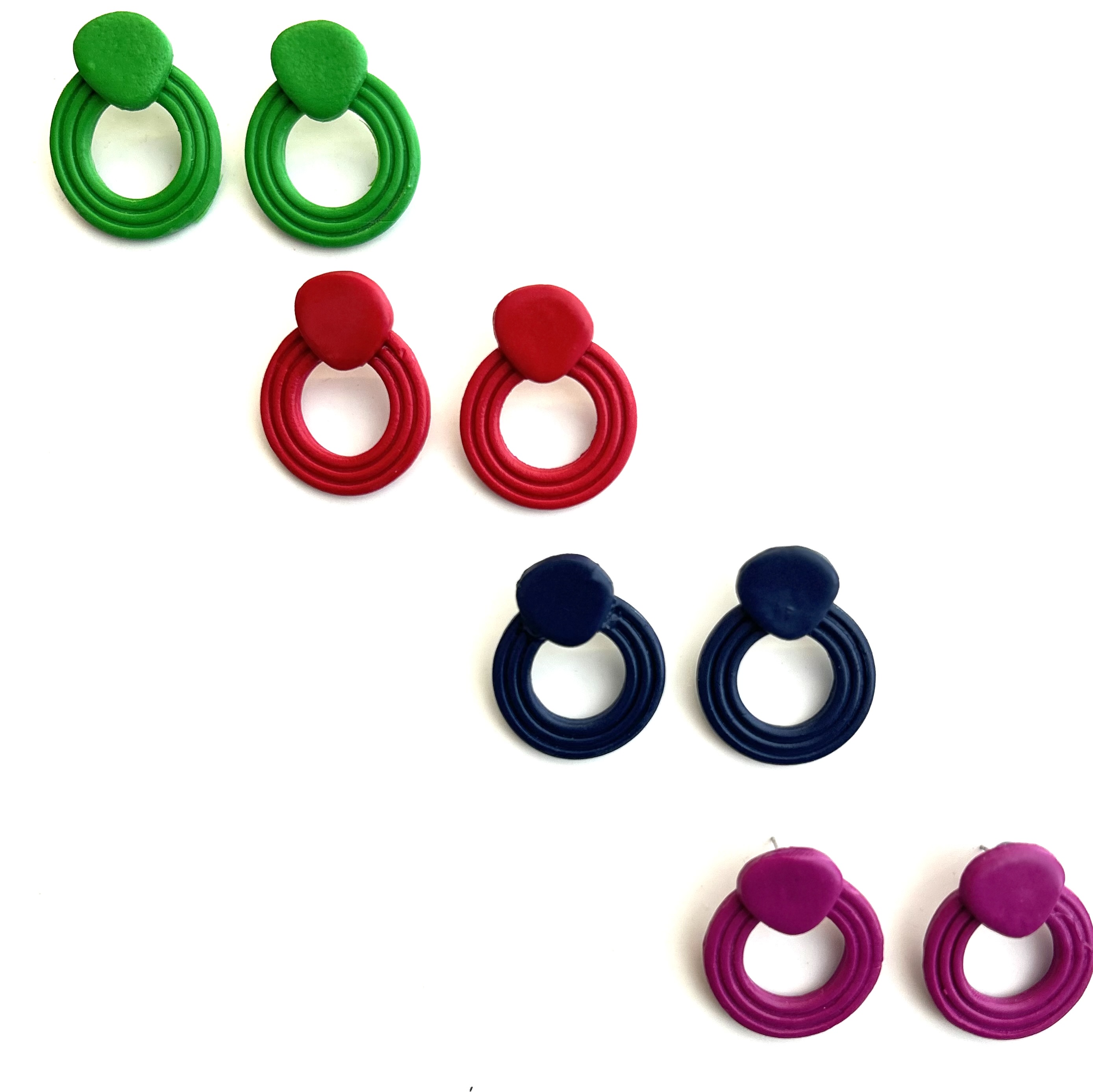 Ring Clay Earrings Aqua