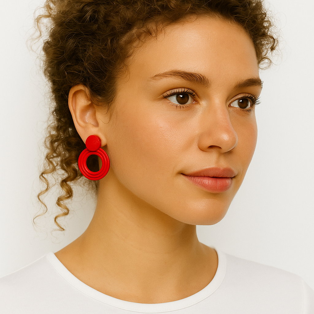 Ring Clay Earrings Aqua