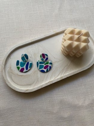 Happy Clay Mosaic Earrings 
