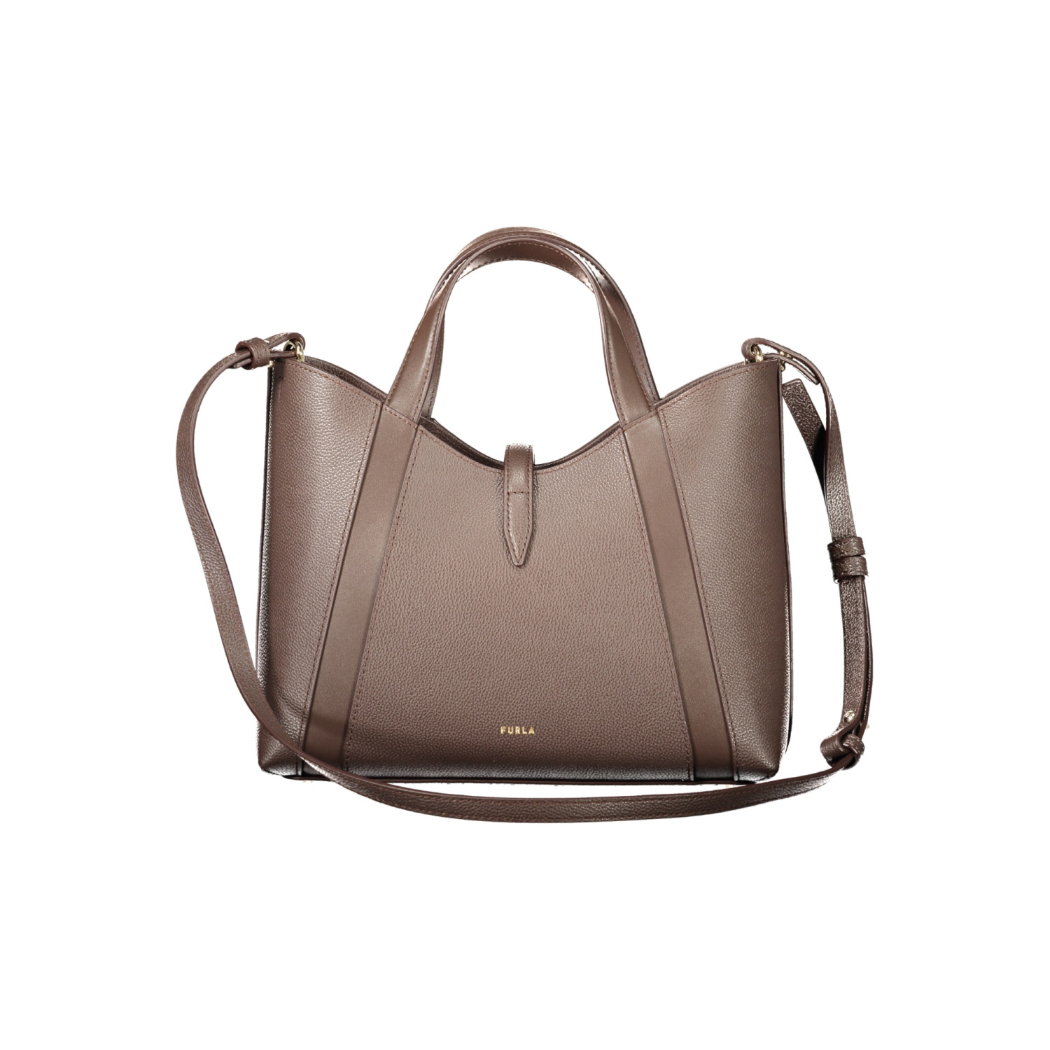 Furla Goccia S Tote Καφέ Δερμάτινη Τσάντα