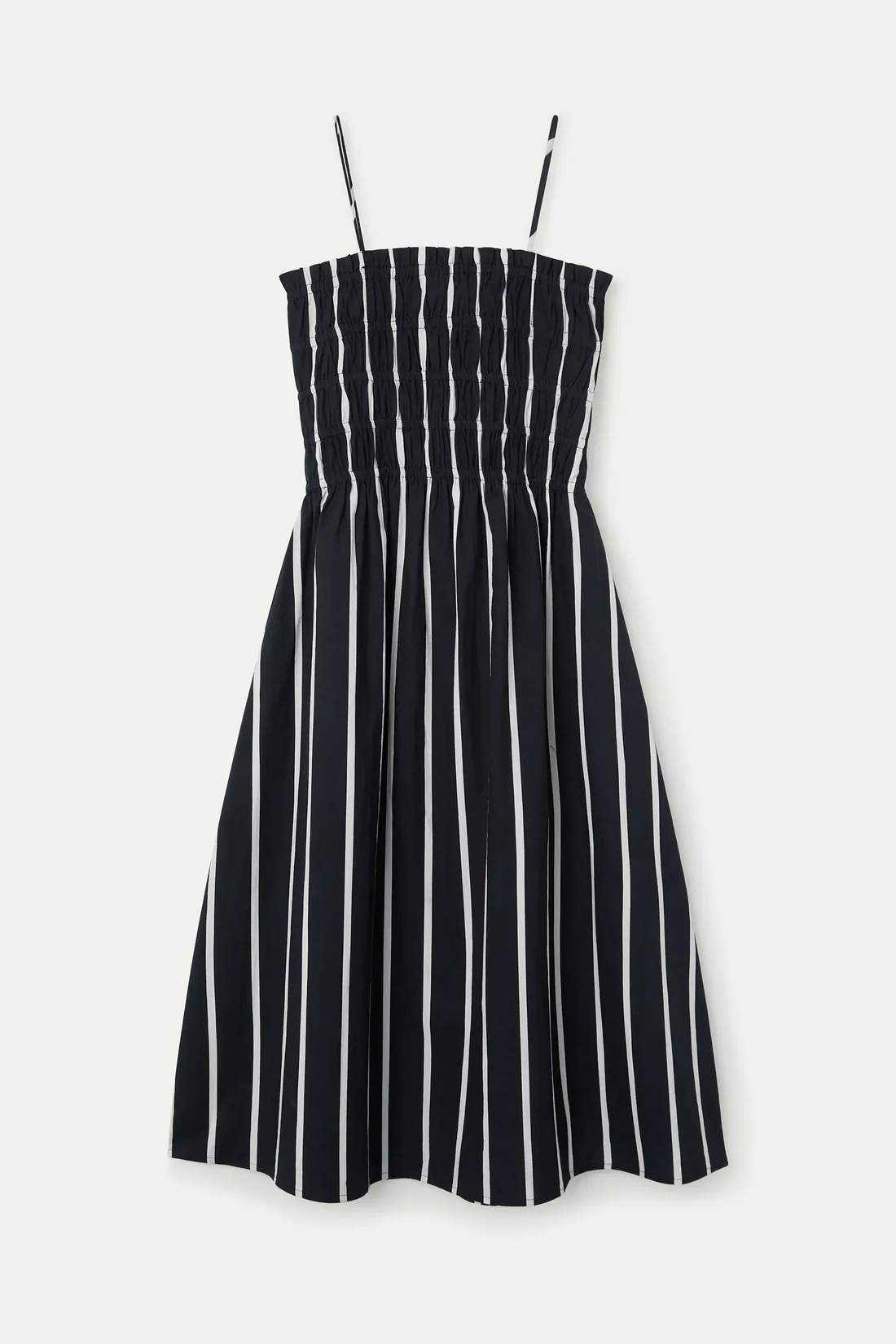 Maxi ριγέ φόρεμα με τιράντες