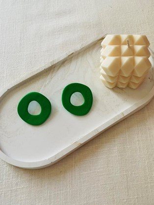 Happy Clay Earrings Green Cycle