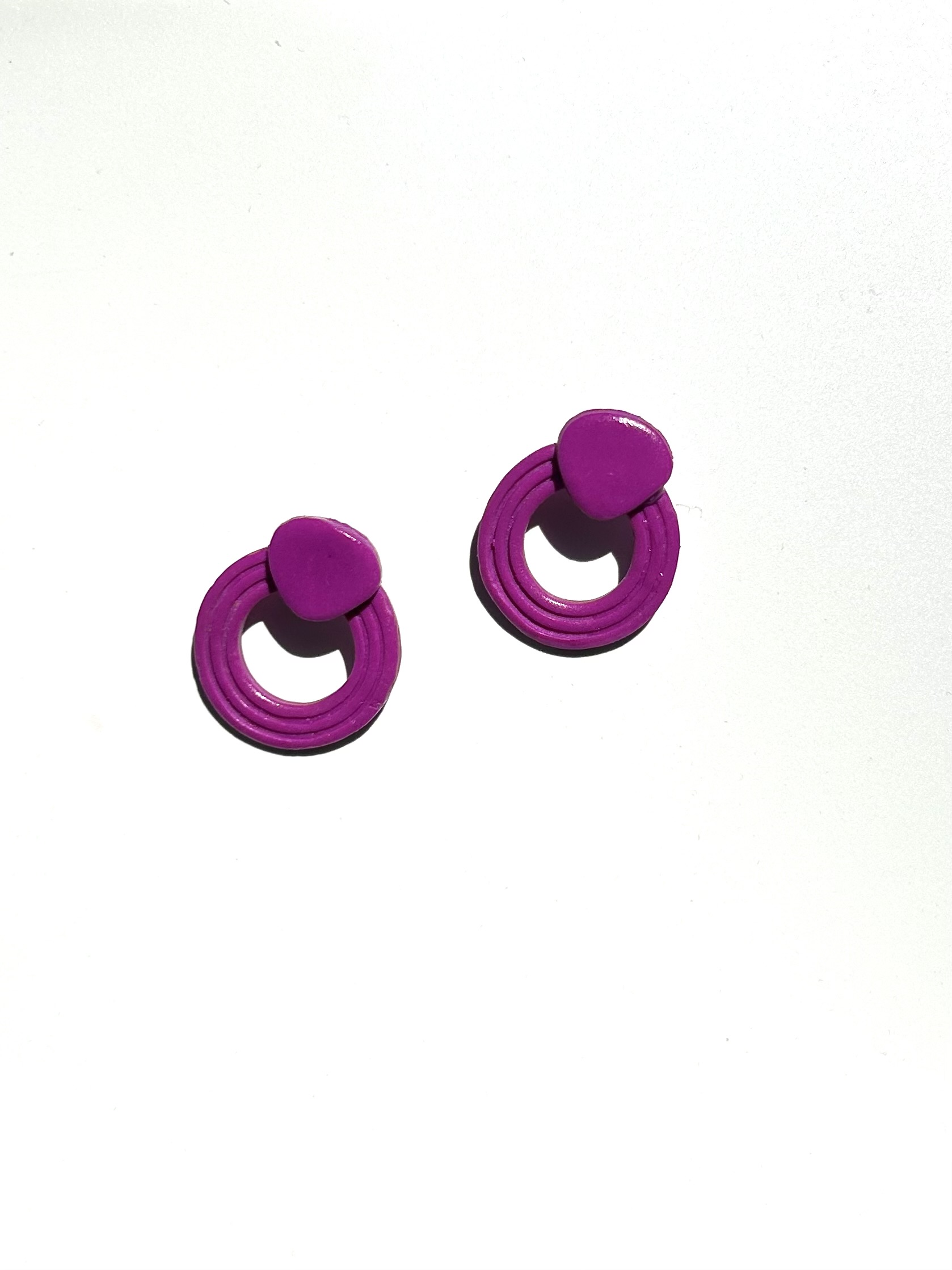 Ring Clay Earrings Pink