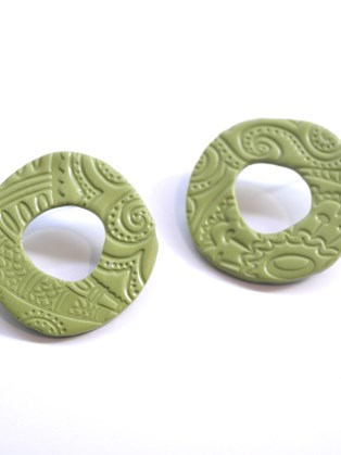 Happy Clay Earrings Light Green Cycle