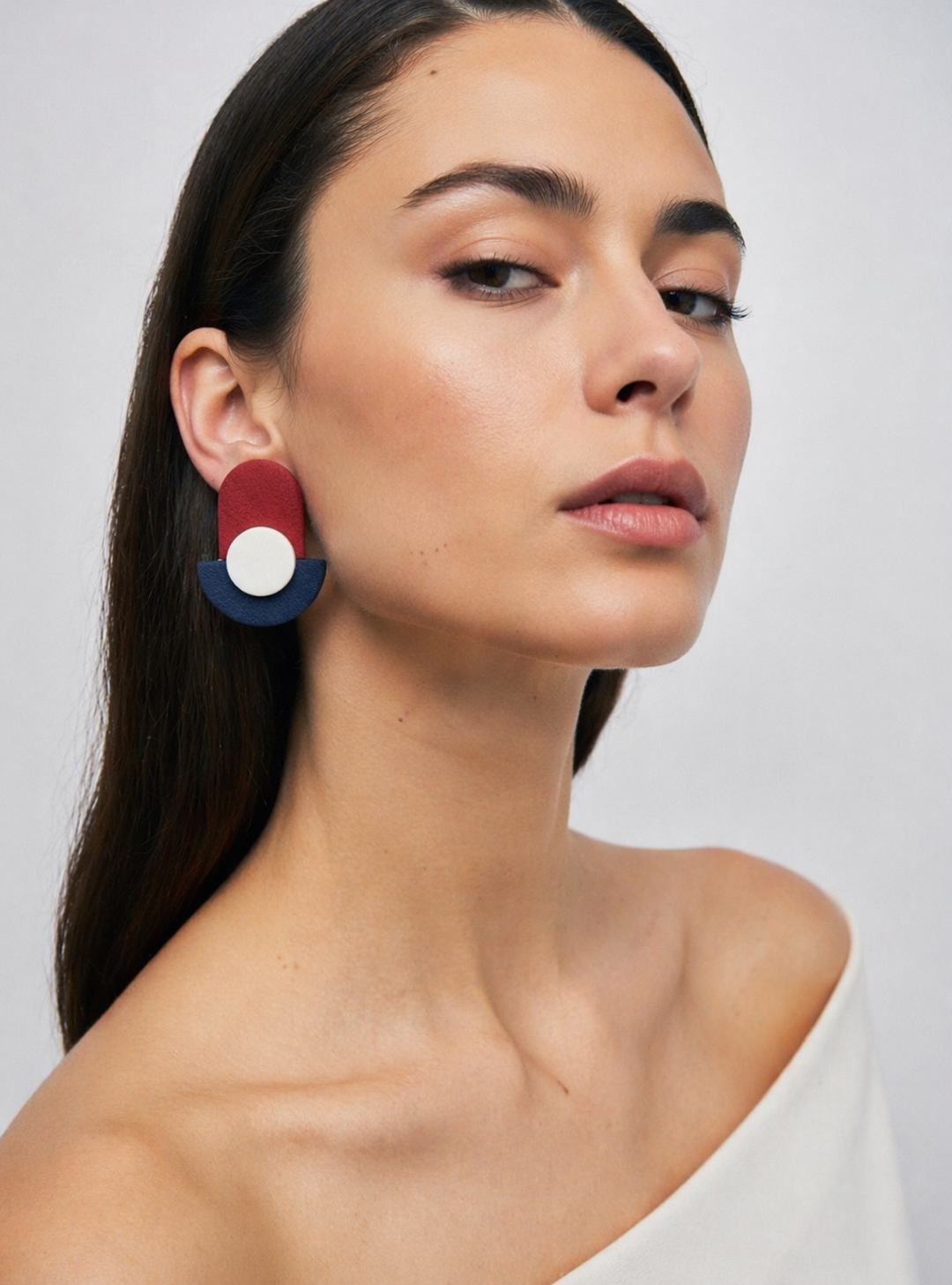 Σκουλαρικια απο πηλο Τριχρωμο