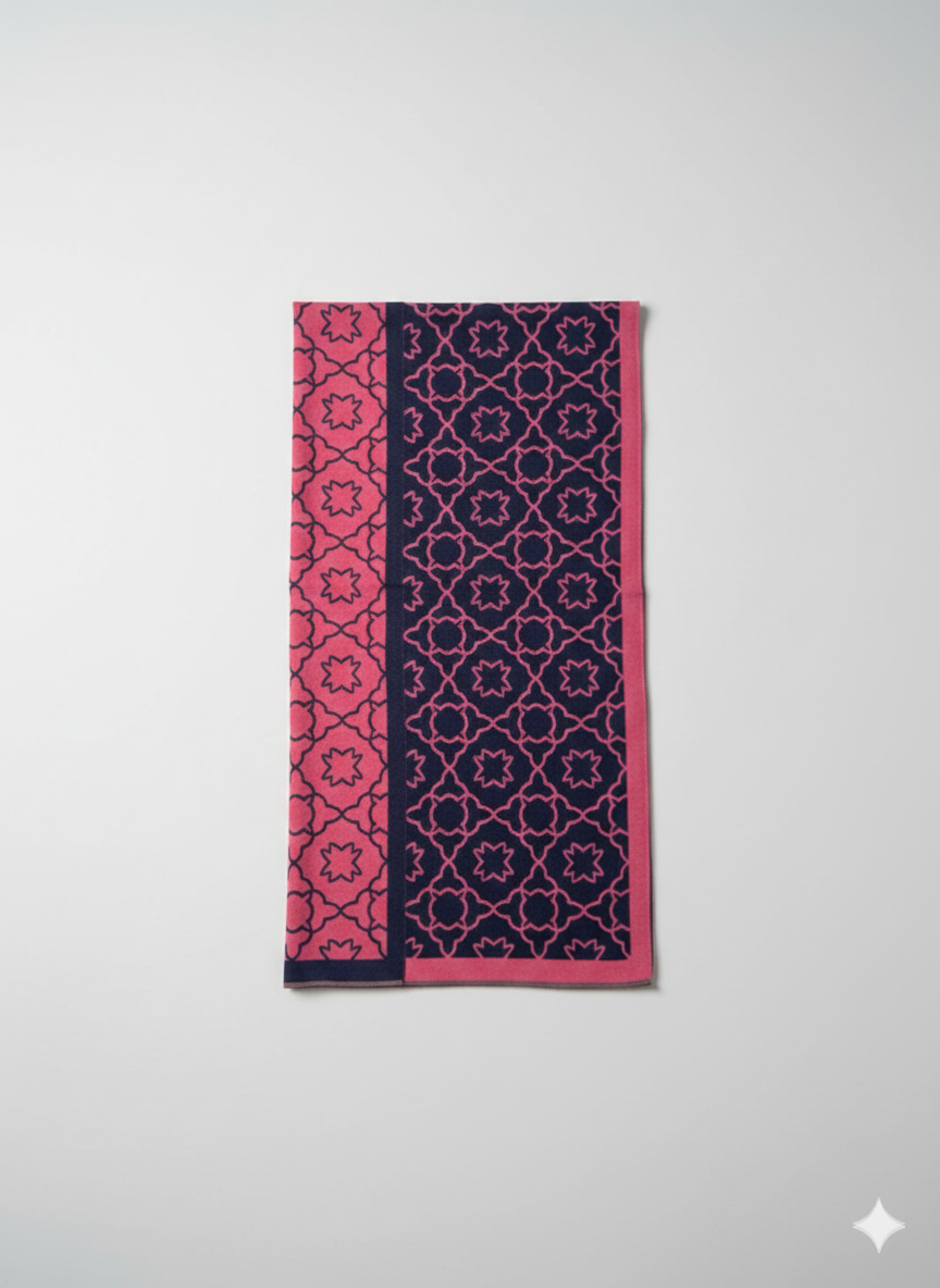 Φουλάρι Μπλε με Φουξια – Chic & Ζεστό