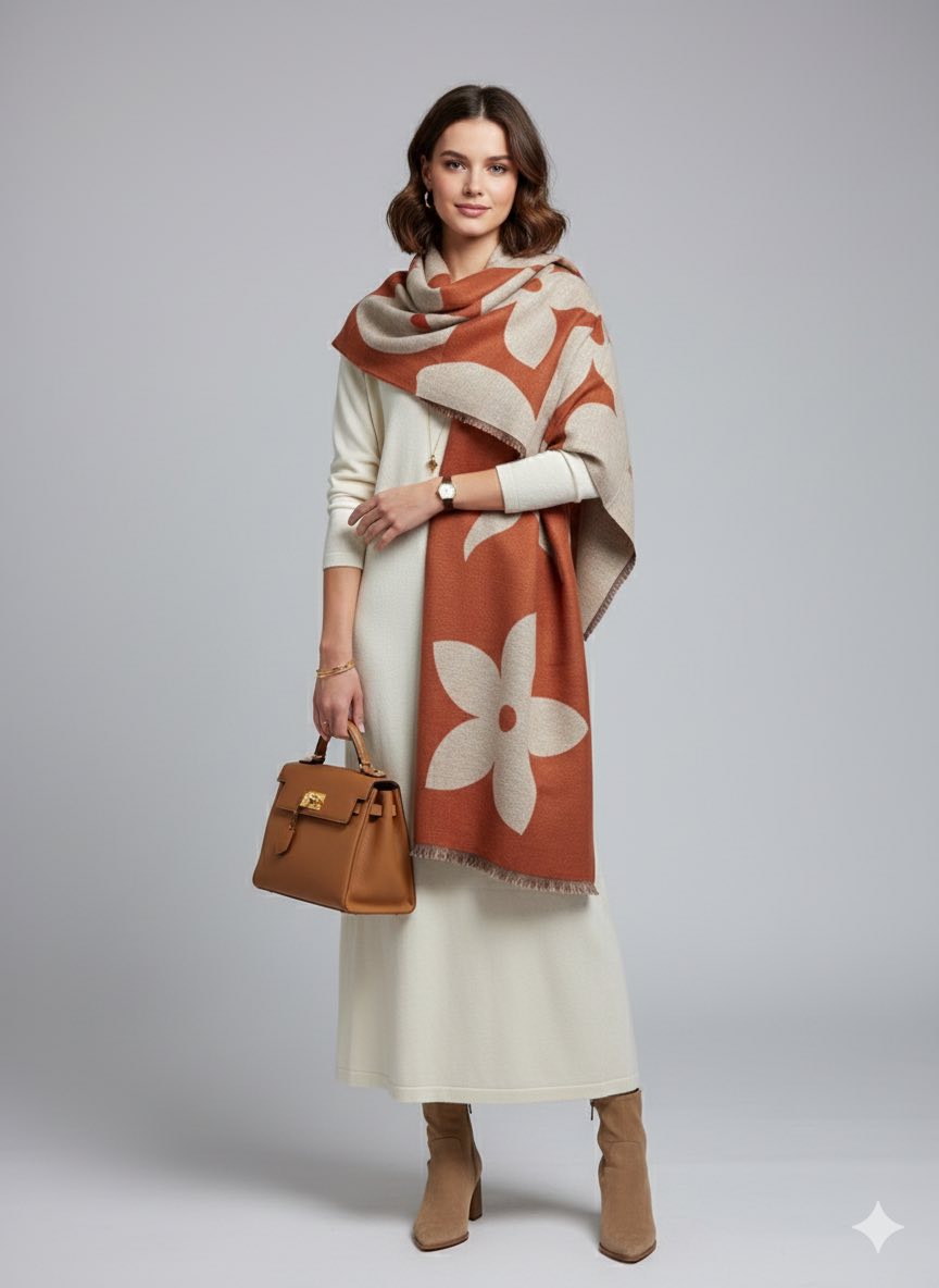 Φουλάρι με λουλούδια