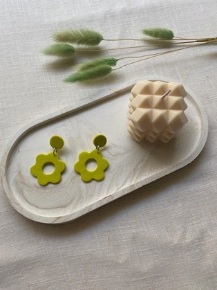 Happy Clay Earrings Yellow Daisies