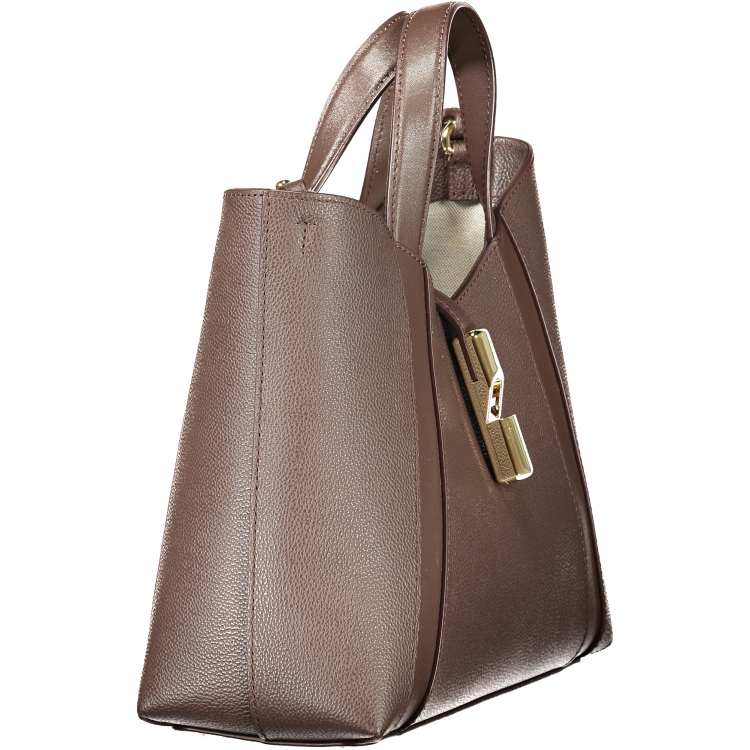 Furla Goccia S Tote Καφέ Δερμάτινη Τσάντα
