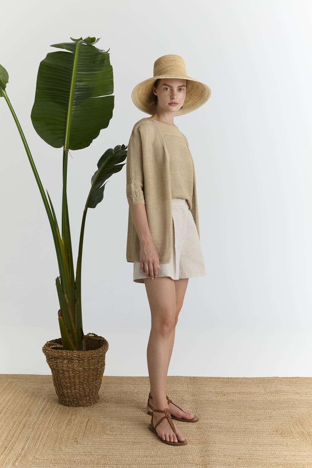 MARINA V PARIS – Minimal Chic Ανοιξιάτικο Σετ με  Πλεκτή Ζακέτα