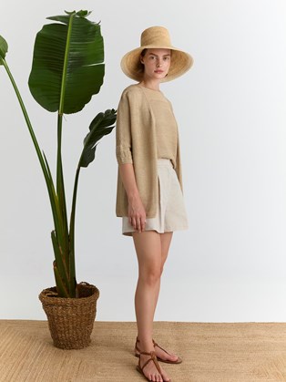 MARINA V PARIS – Minimal Chic Ανοιξιάτικο Σετ με  Πλεκτή Ζακέτα