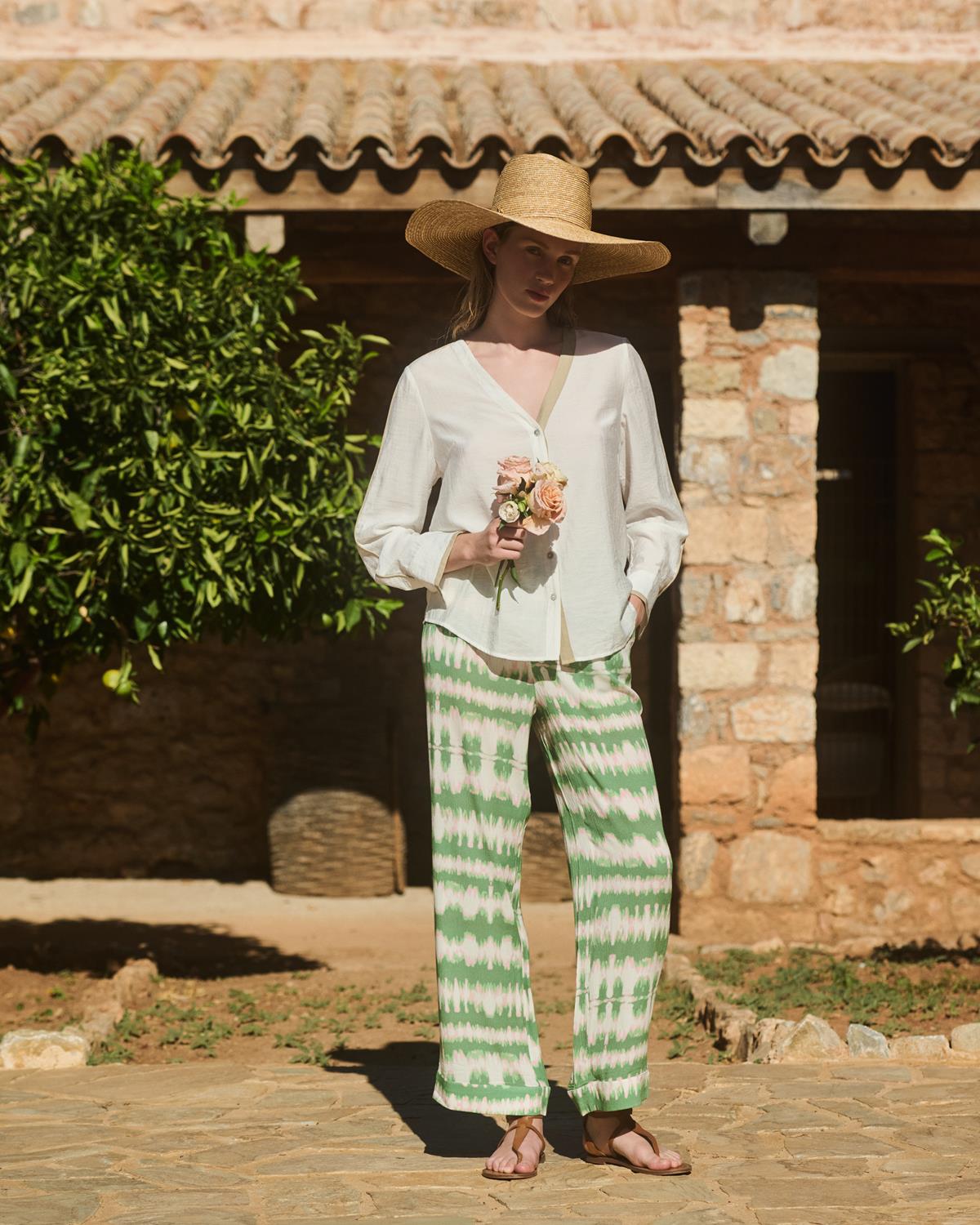 MARINA V PARIS – Ανοιξιάτικη Παντελόνα σε  Tie-Dye Print 