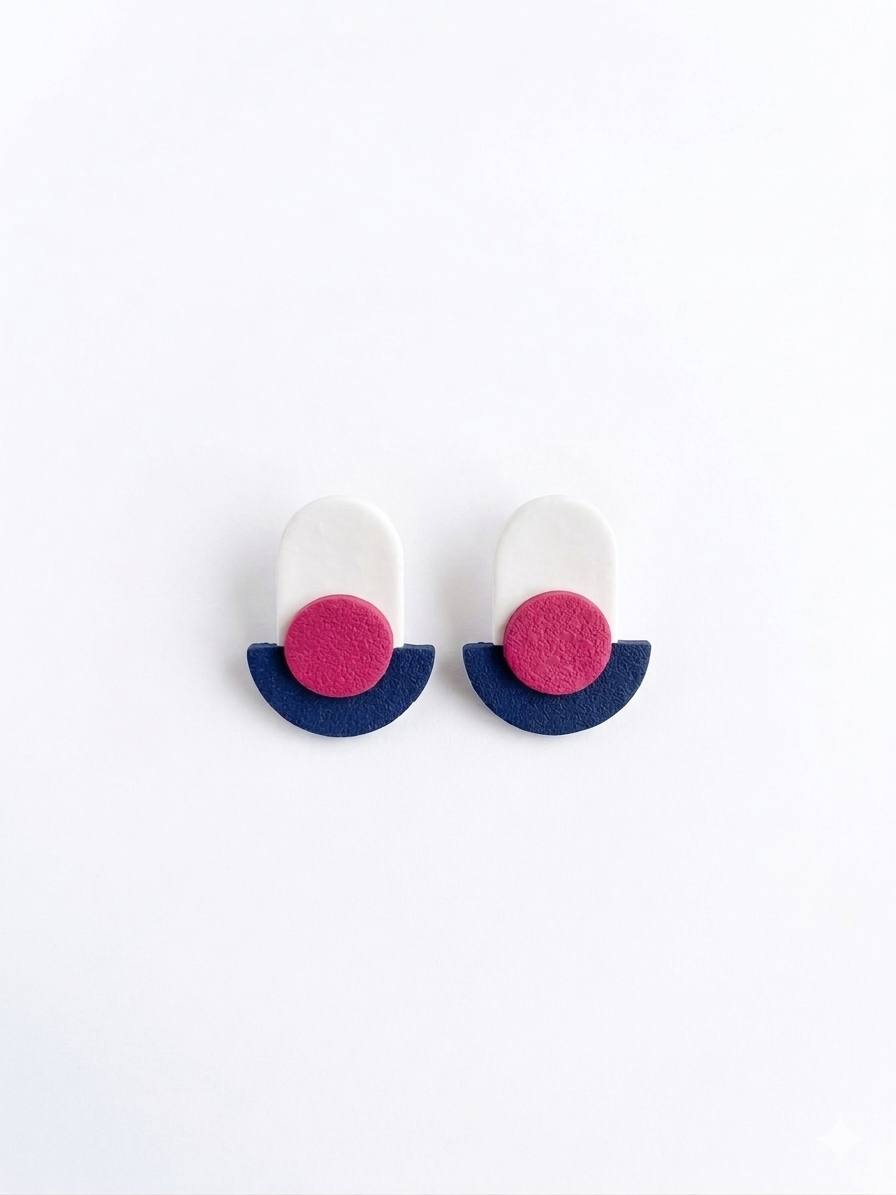Navy Pop Earrings 