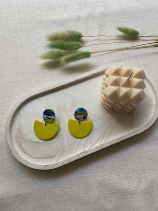 Happy Clay Yellow Earrings 