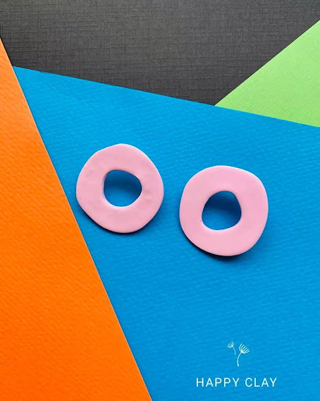 Happy Clay Earrings Pink Cycle