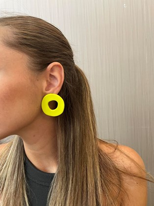 Happy Clay Earrings Yellow Cycle