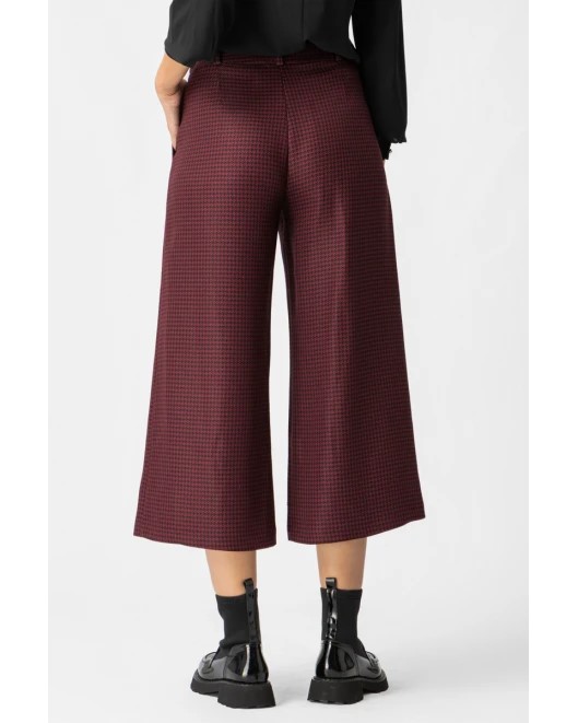 Παντελόνι Pied de Poule Μπορντώ