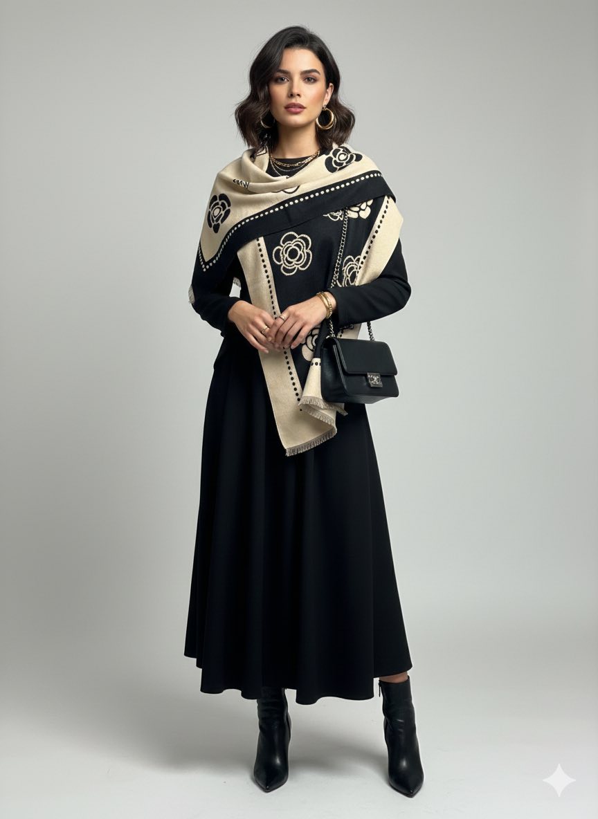 Φουλάρι Ασπρόμαυρο