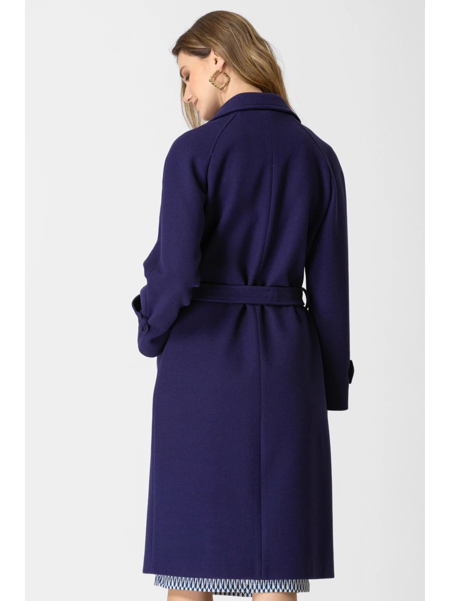 Παλτό Γκρι Βελούρ με πέτο και ζώνη