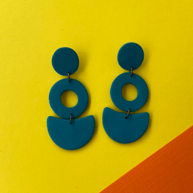 Happy Clay Earrings Petrol