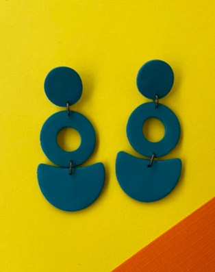 Happy Clay Earrings Petrol
