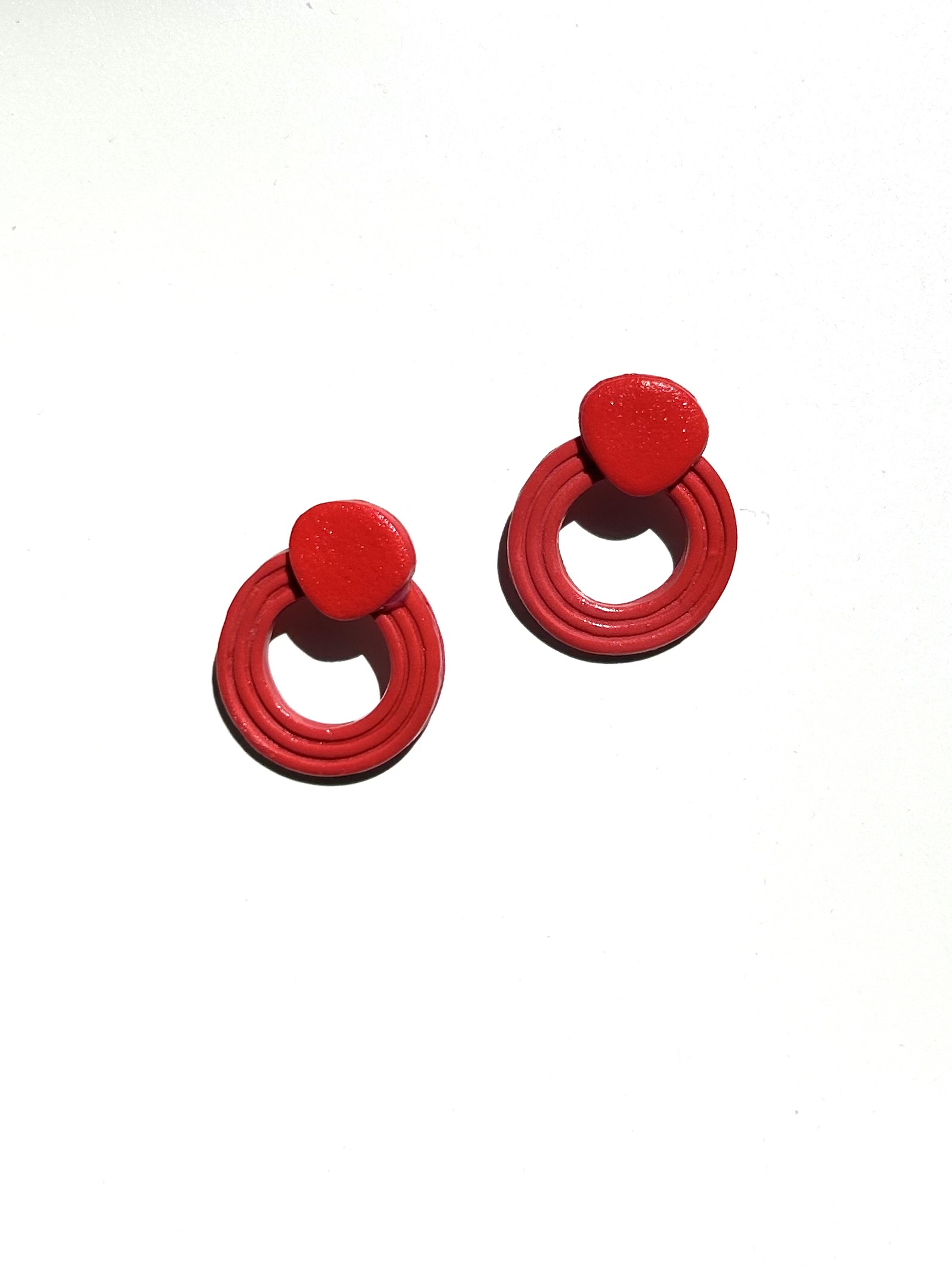 Ring Clay Earrings Pink