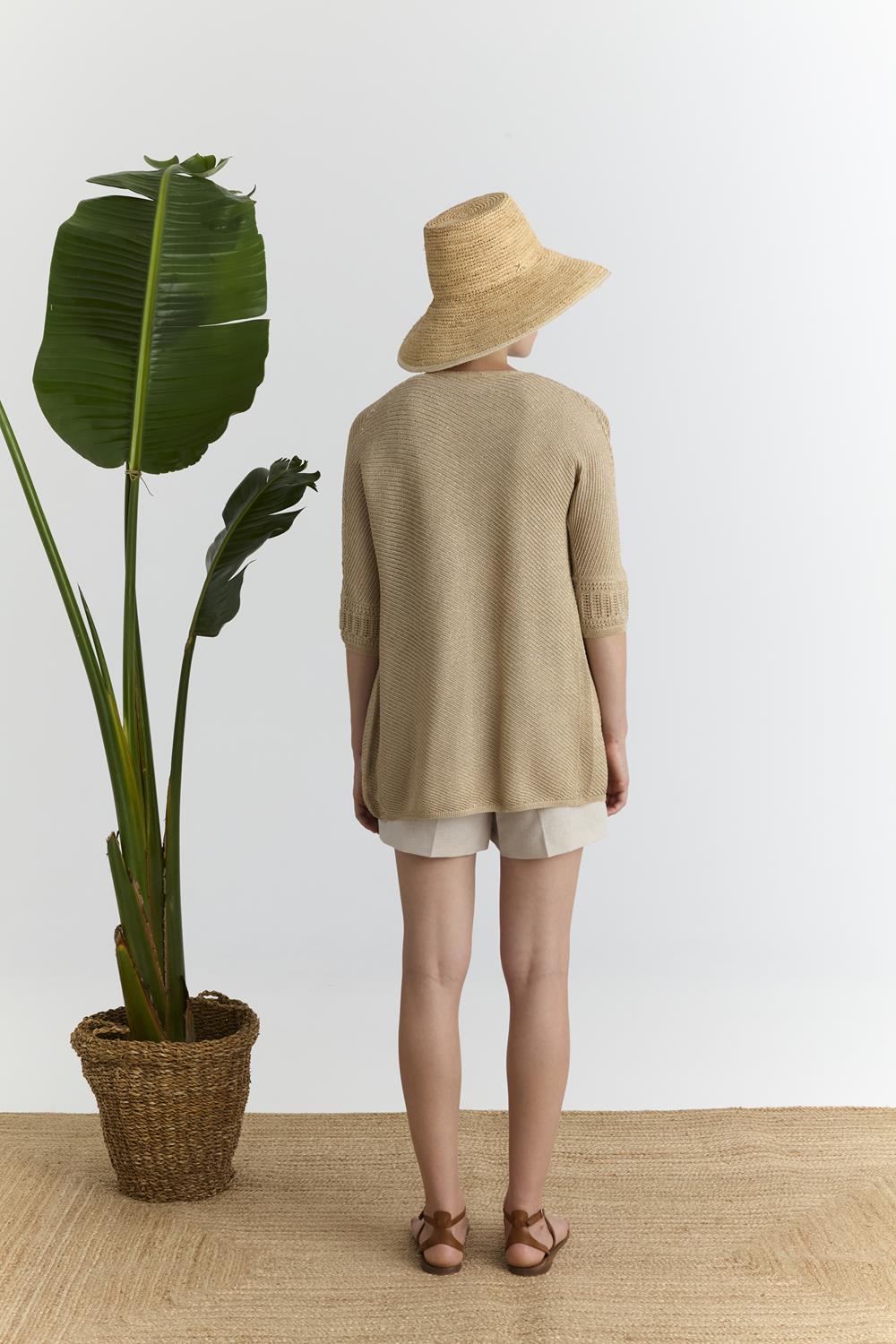 MARINA V PARIS – Minimal Chic Ανοιξιάτικο Σετ με  Πλεκτή Ζακέτα