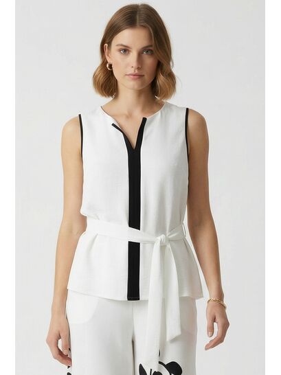 Εκρού Αμάνικη Μπλούζα