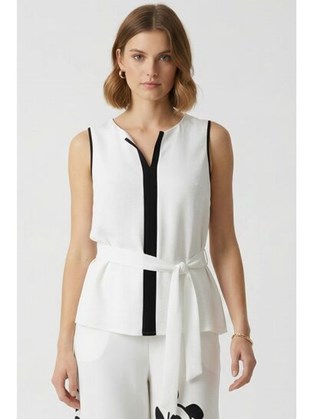 Εκρού Αμάνικη Μπλούζα