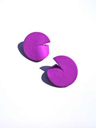 Pac Man Σκουλαρίκια Μωβ