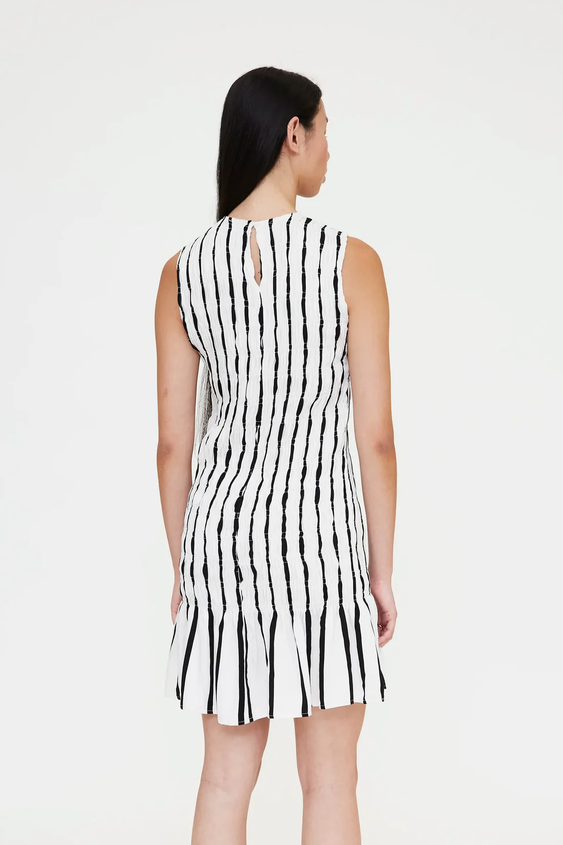 Mini ριγέ φόρεμα ασπρόμαυρο