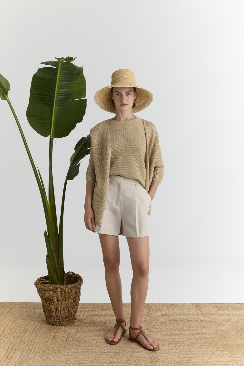 MARINA V PARIS – Minimal Chic Ανοιξιάτικο Σετ με  Πλεκτή Ζακέτα