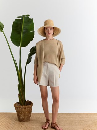 MARINA V PARIS – Minimal Chic Ανοιξιάτικο Σετ με  Πλεκτή Ζακέτα