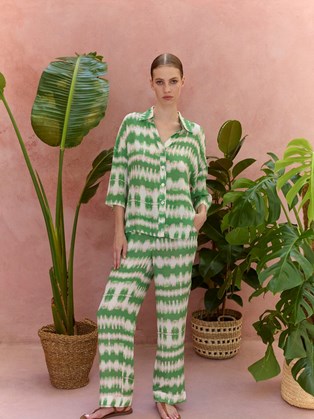 Πράσινο Tie-Dye Πουκάμισο Marina V Paris