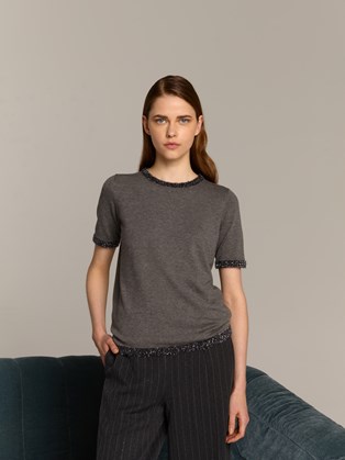 Γκρι Κοντομάνικο Τοπ Marina V 