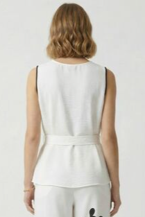 Εκρού Αμάνικη Μπλούζα