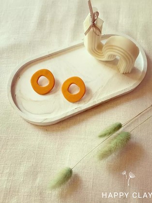 Happy Clay Earrings Orange Cycle