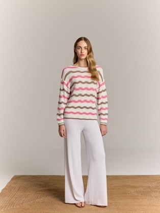 Πλεκτή Μπλούζα Marina V Paris με Ριγέ Σχέδιο