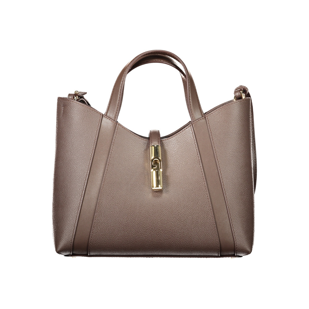 Furla Goccia S Tote Καφέ Δερμάτινη Τσάντα