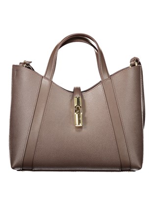 Furla Goccia S Tote Καφέ Δερμάτινη Τσάντα