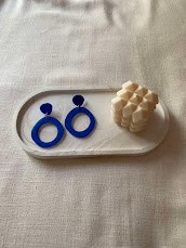 Athena Clay Earrings Blue