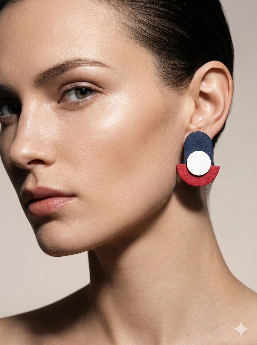 Navy Pop Earrings 