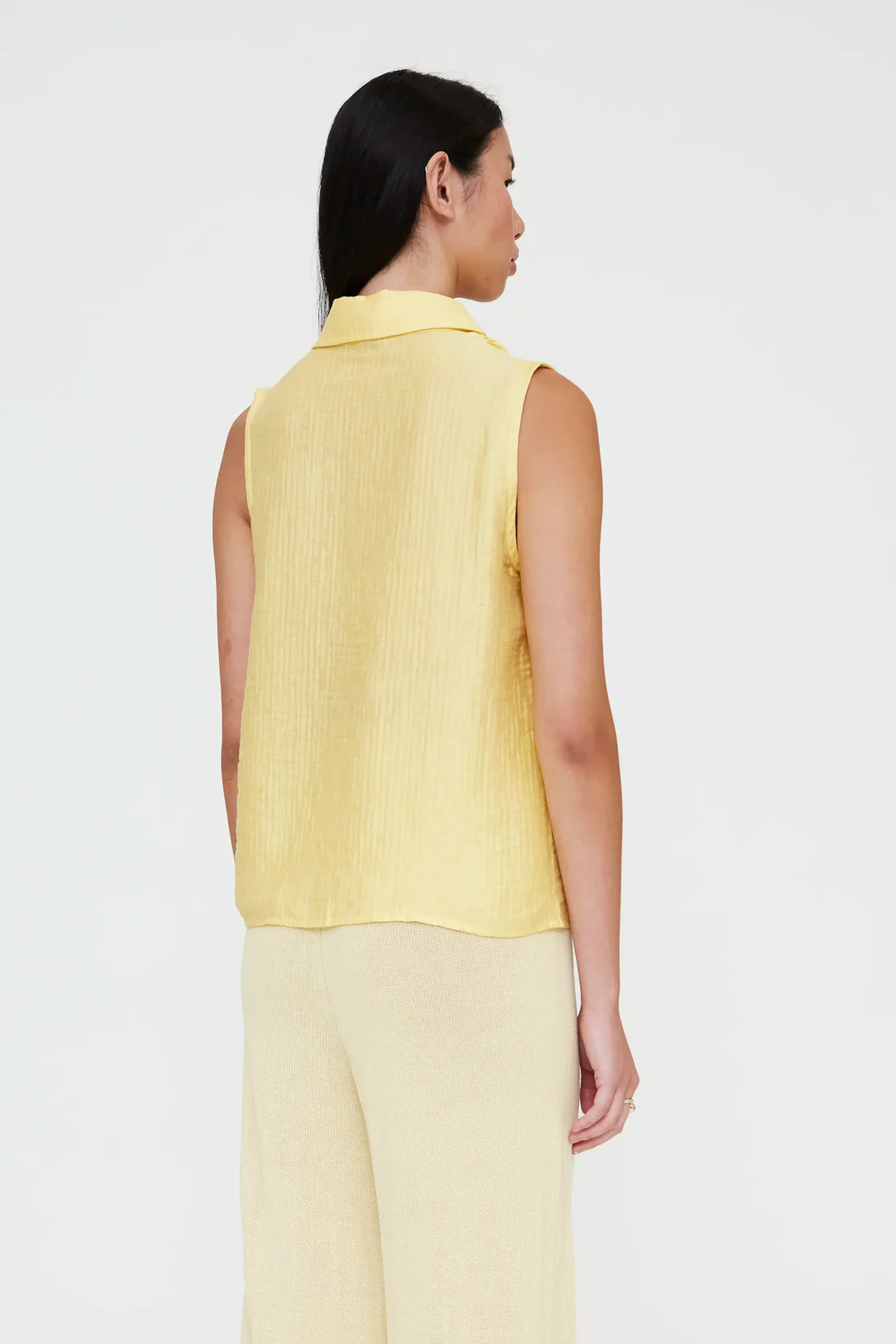 Aμάνικο πουκάμισο κίτρινο