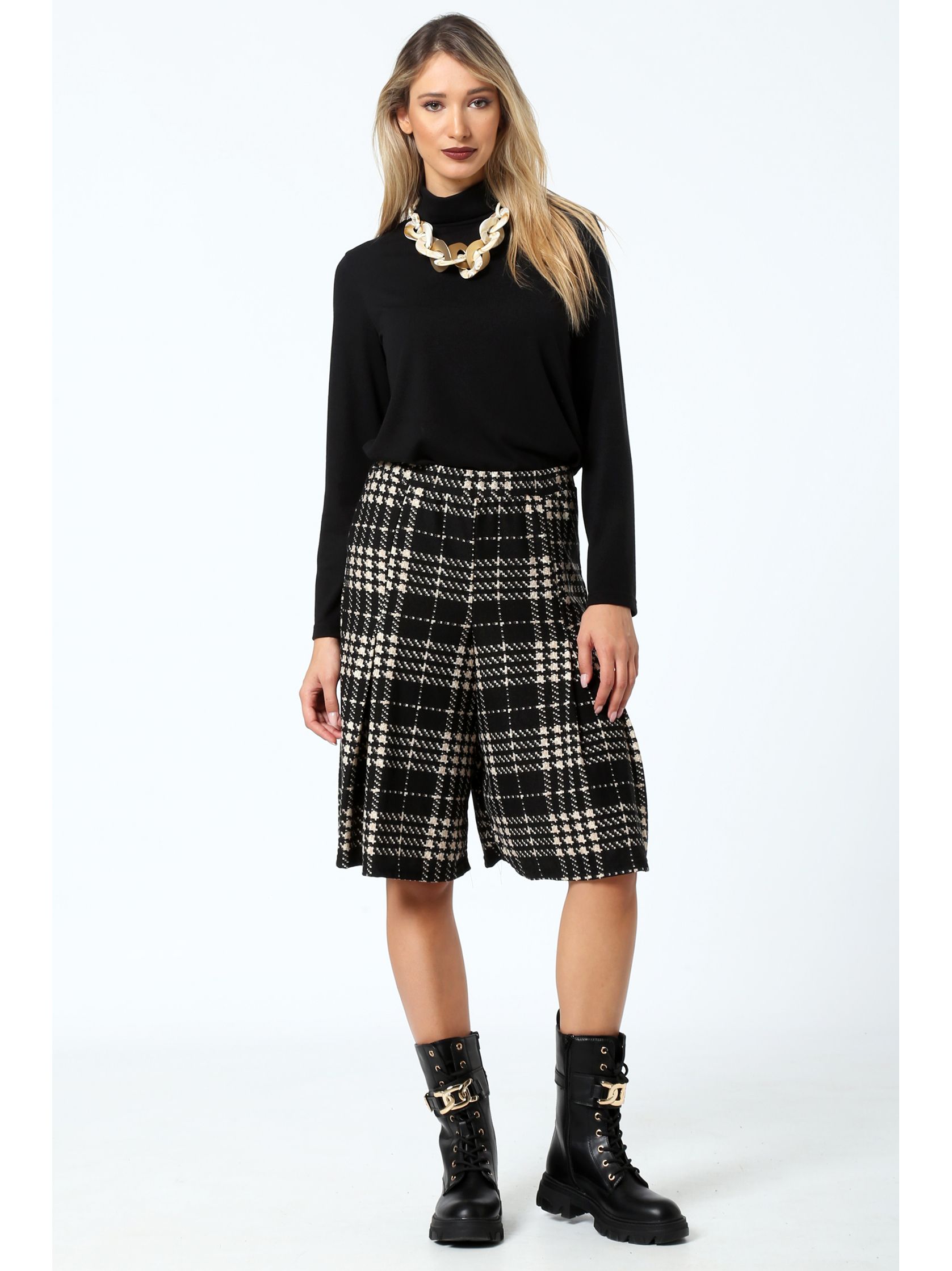 Καρώ Zip Culotte T22208