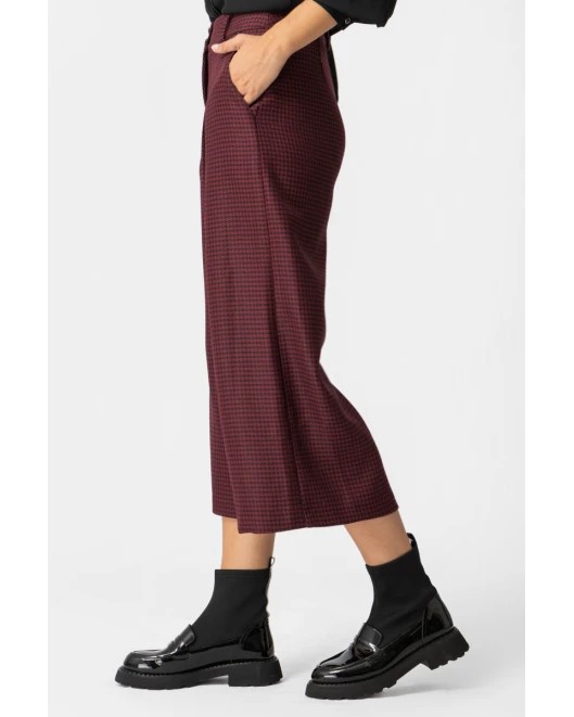 Παντελόνι Pied de Poule Μπορντώ