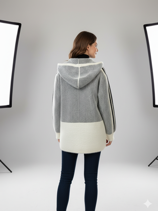 Ζακέτα με φερμουάρ και Κουκούλα 